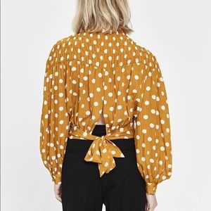 Farrow bow back polka dot blouse